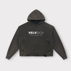 Vintage Washed Frayed-Hem Hoodie