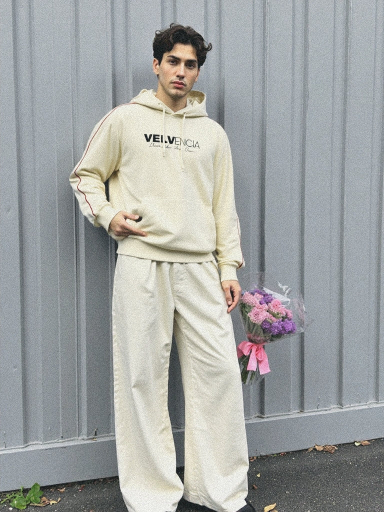 Contrast Piping Raglan Hoodie