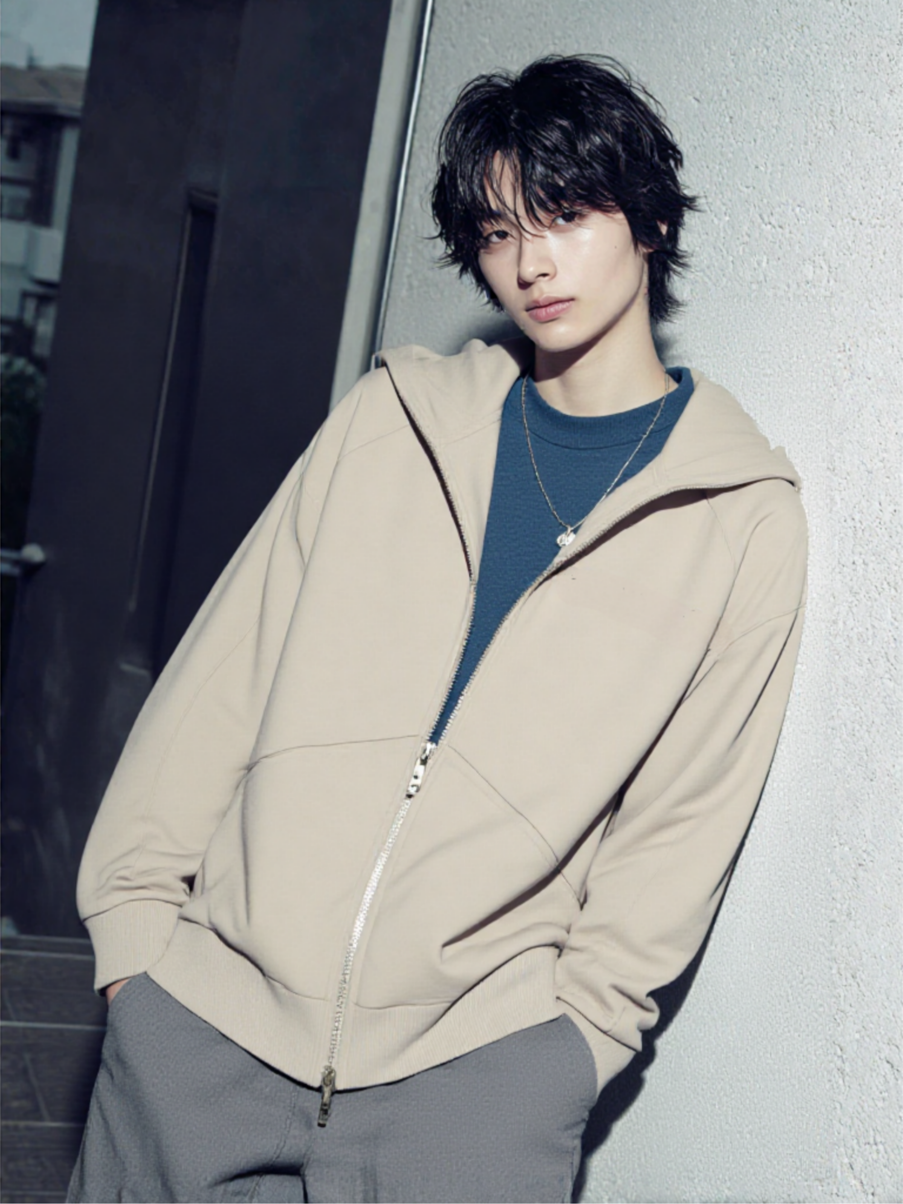 Dolman Sleeve Zip-Through Fleece  Hoodie