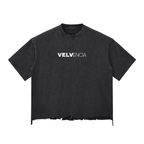 Snow Wash Raw-Hem Boxy T-shirt