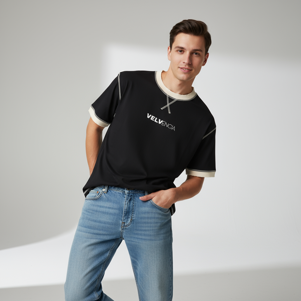 Contrast-Stitched Cotton T-Shirt