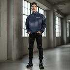 Sun Fade Raw Edge Quarter-Zip Sweatshirt