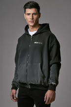 Sunfade Two-way Zipper Boxy Fleece Hoodie