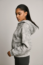 Dirty Washed Zip-Up Fleece Hoodie