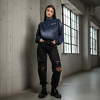 Sun Fade Raw Edge Quarter-Zip Sweatshirt