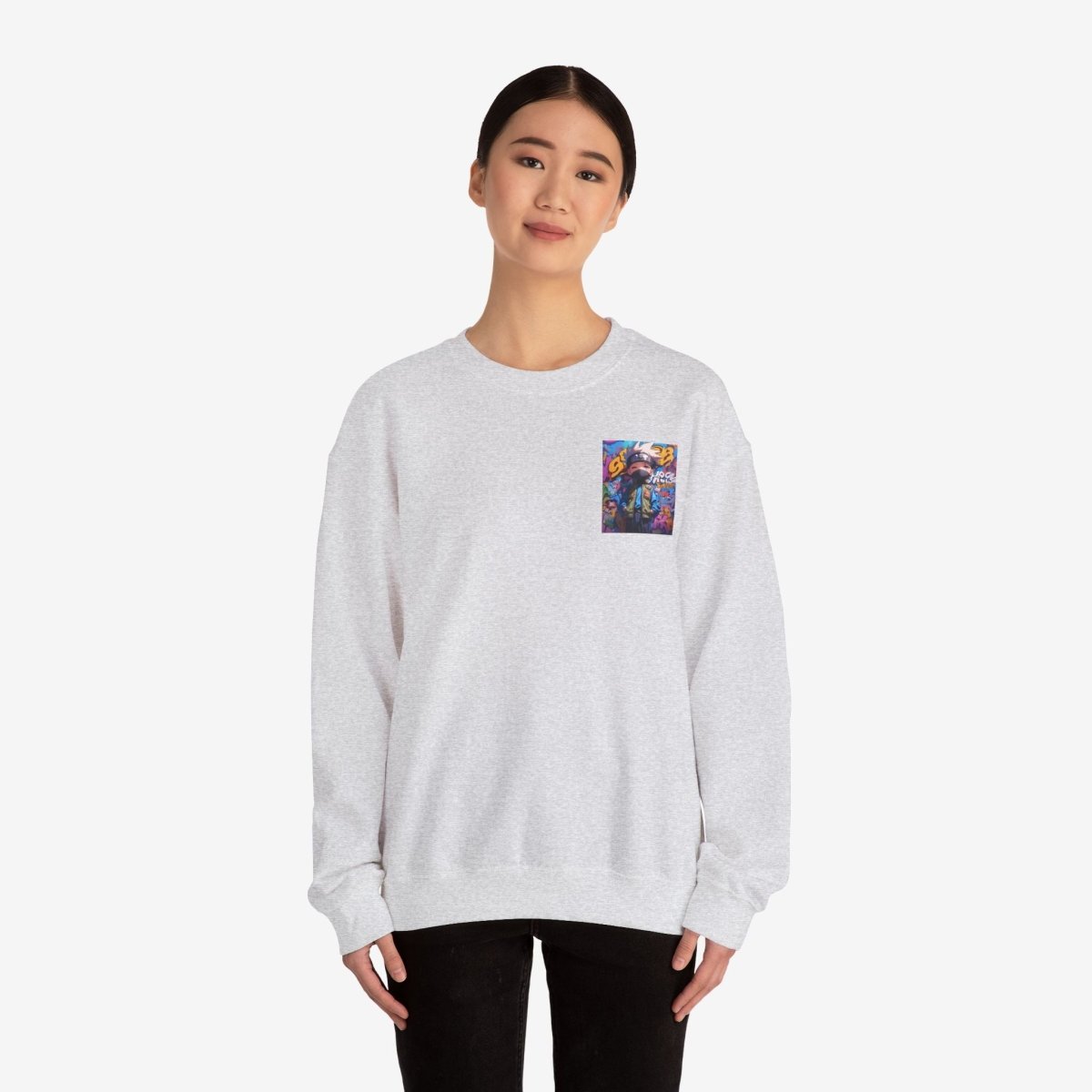 Anime both side Sweatshirt Crew neckDTGEmbroidery