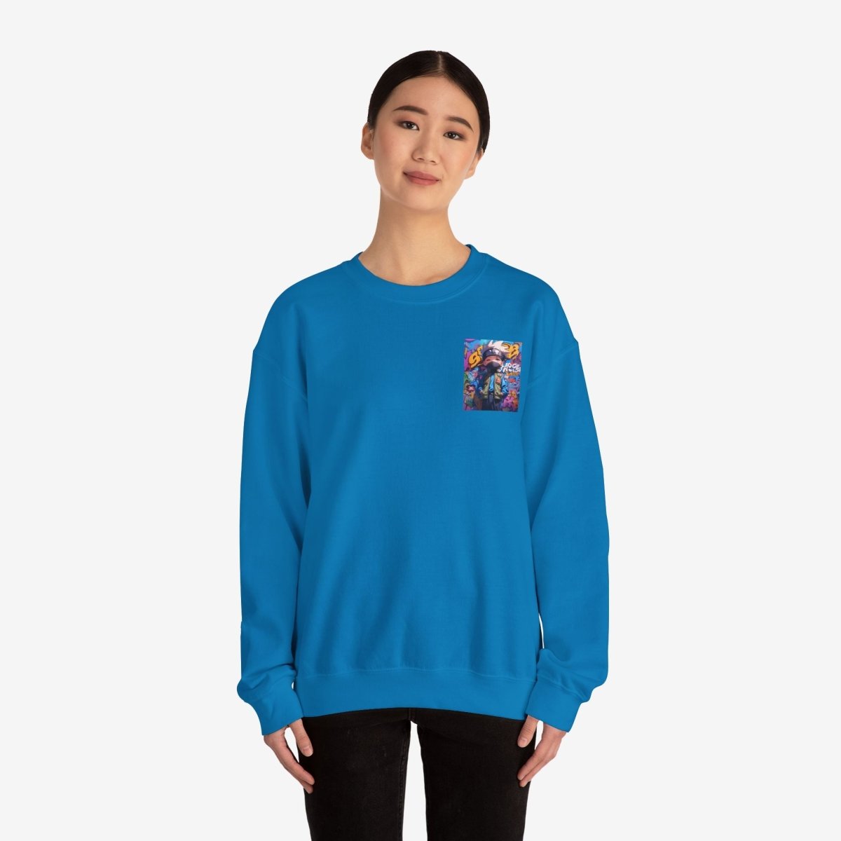Anime both side Sweatshirt Crew neckDTGEmbroidery