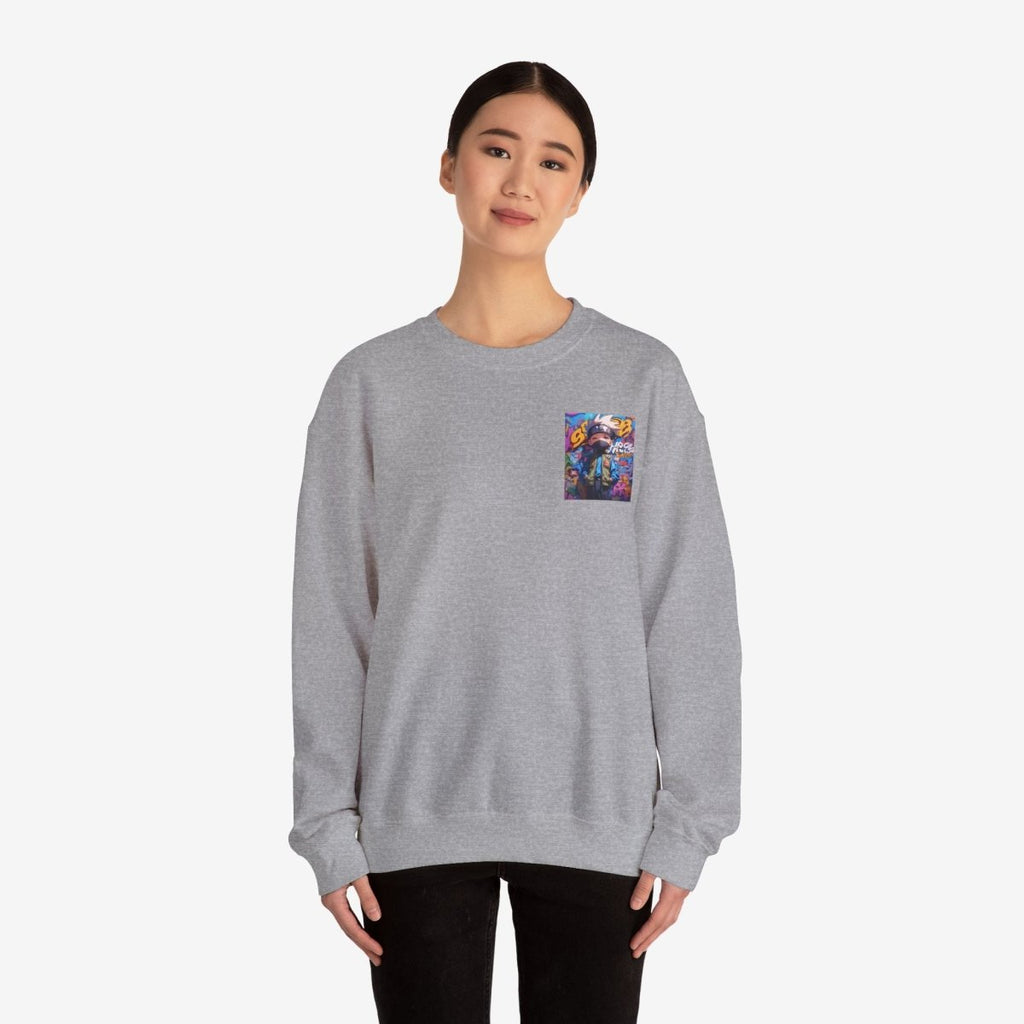 Anime both side Sweatshirt Crew neckDTGEmbroidery