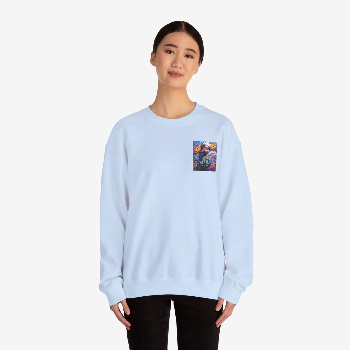 Anime both side Sweatshirt Crew neckDTGEmbroidery