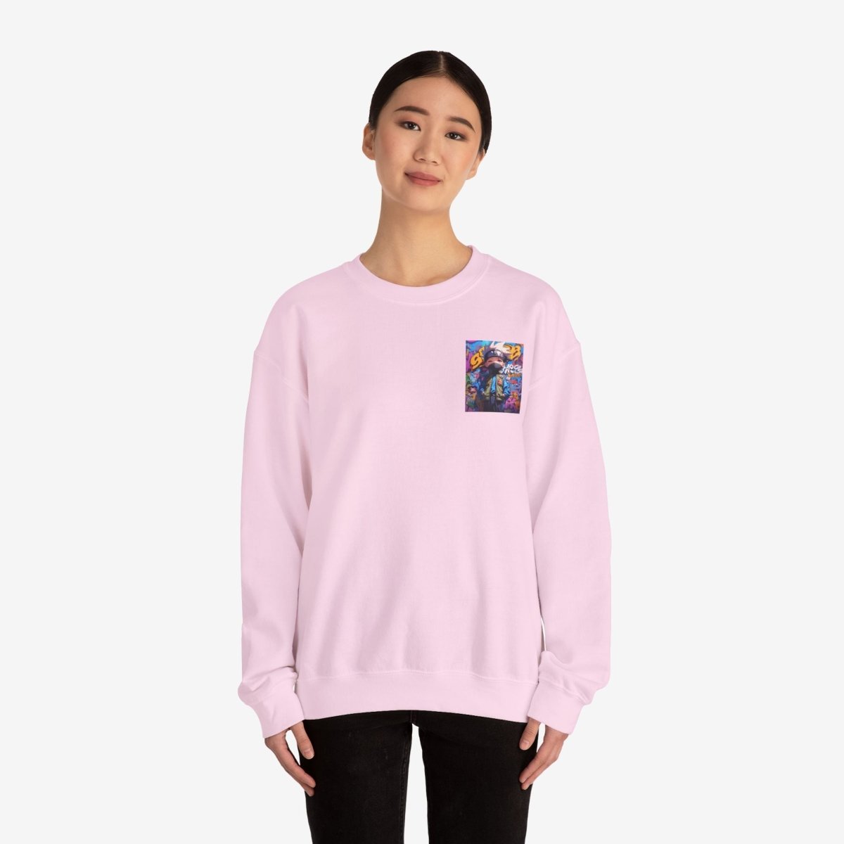 Anime both side Sweatshirt Crew neckDTGEmbroidery