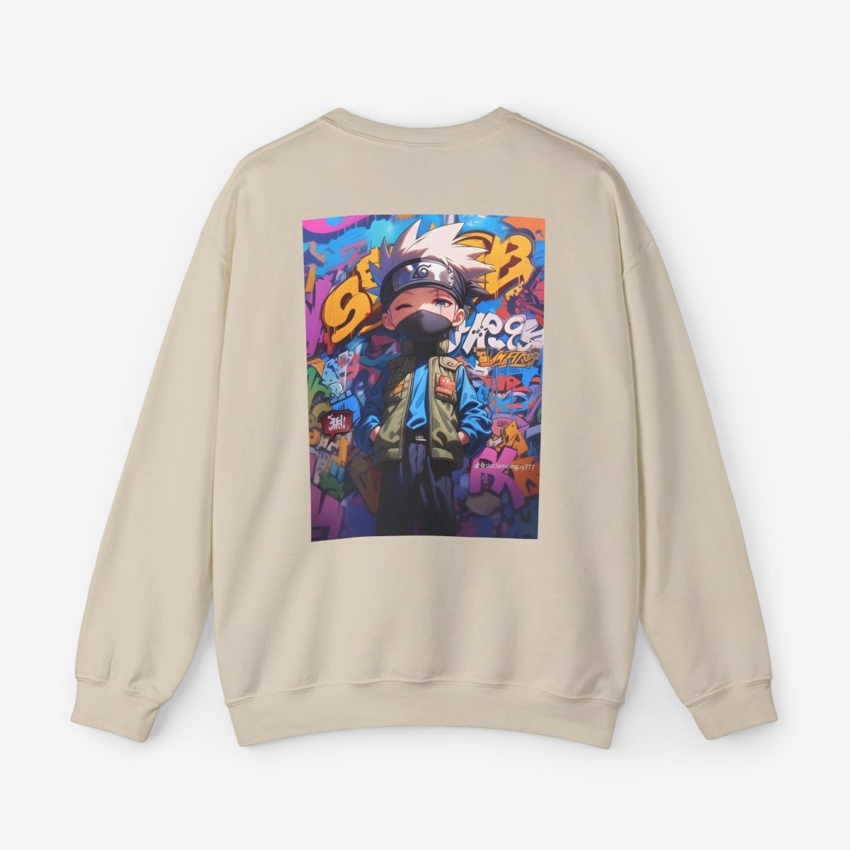 Anime both side Sweatshirt Crew neckDTGEmbroidery