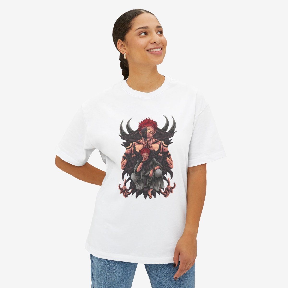 Anime graphics Oversized Tshirt CottonCrew neckDTG