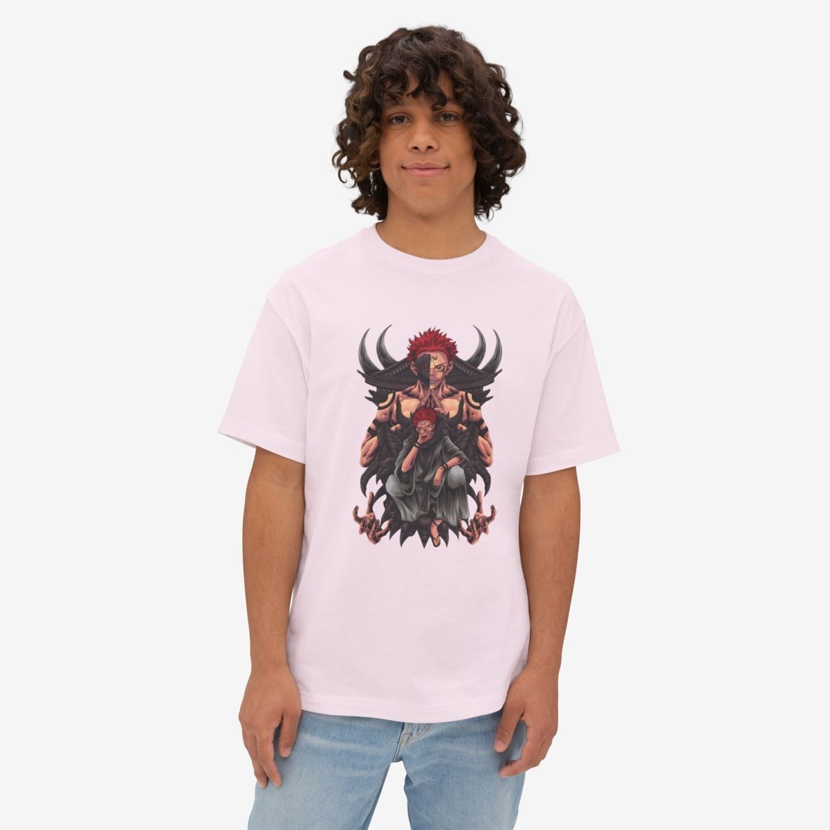 Anime graphics Oversized Tshirt CottonCrew neckDTG