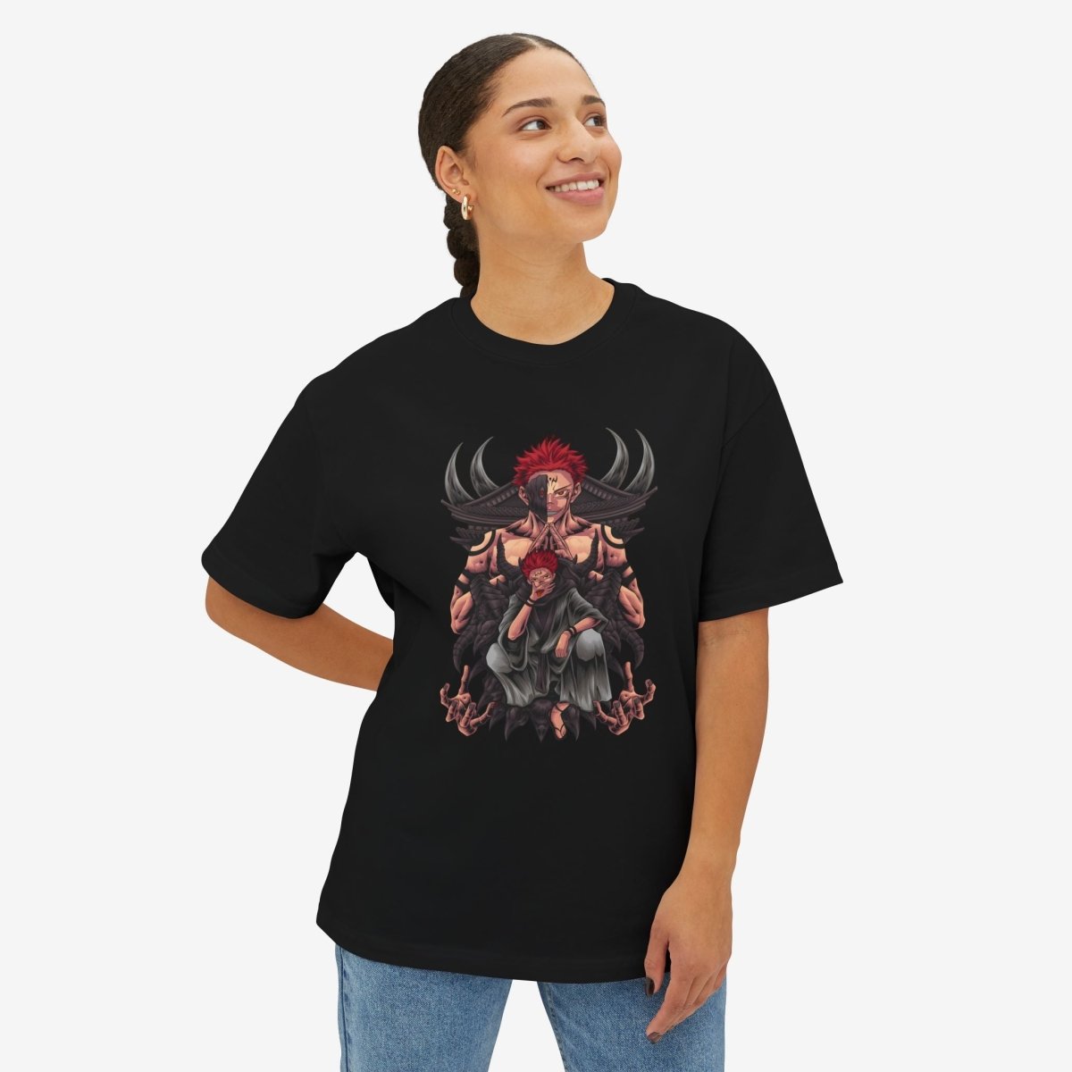 Anime graphics Oversized Tshirt CottonCrew neckDTG