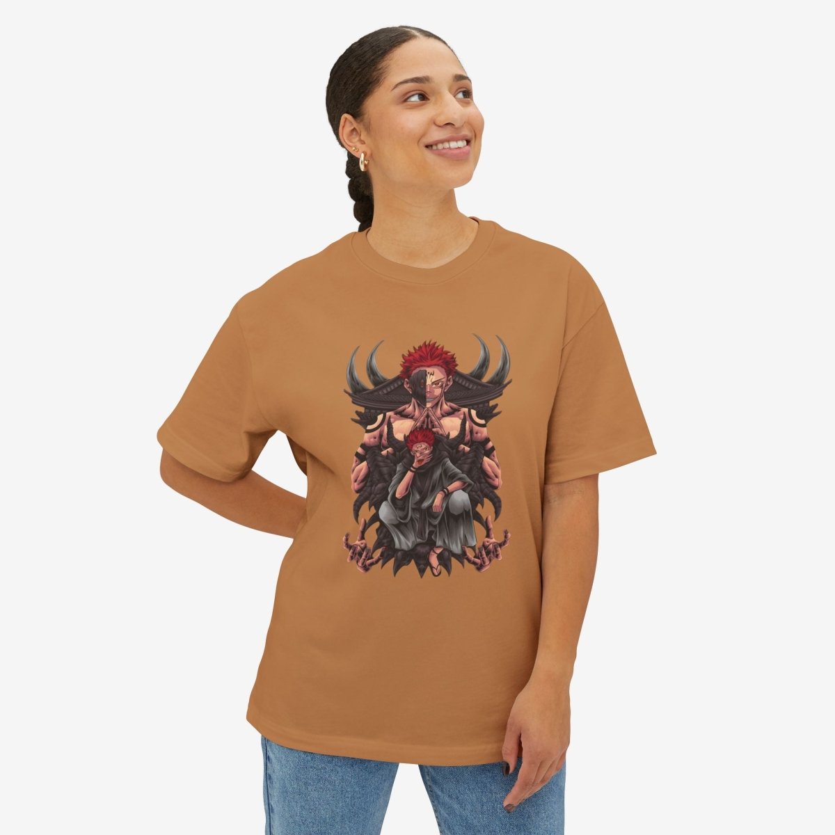 Anime graphics Oversized Tshirt CottonCrew neckDTG