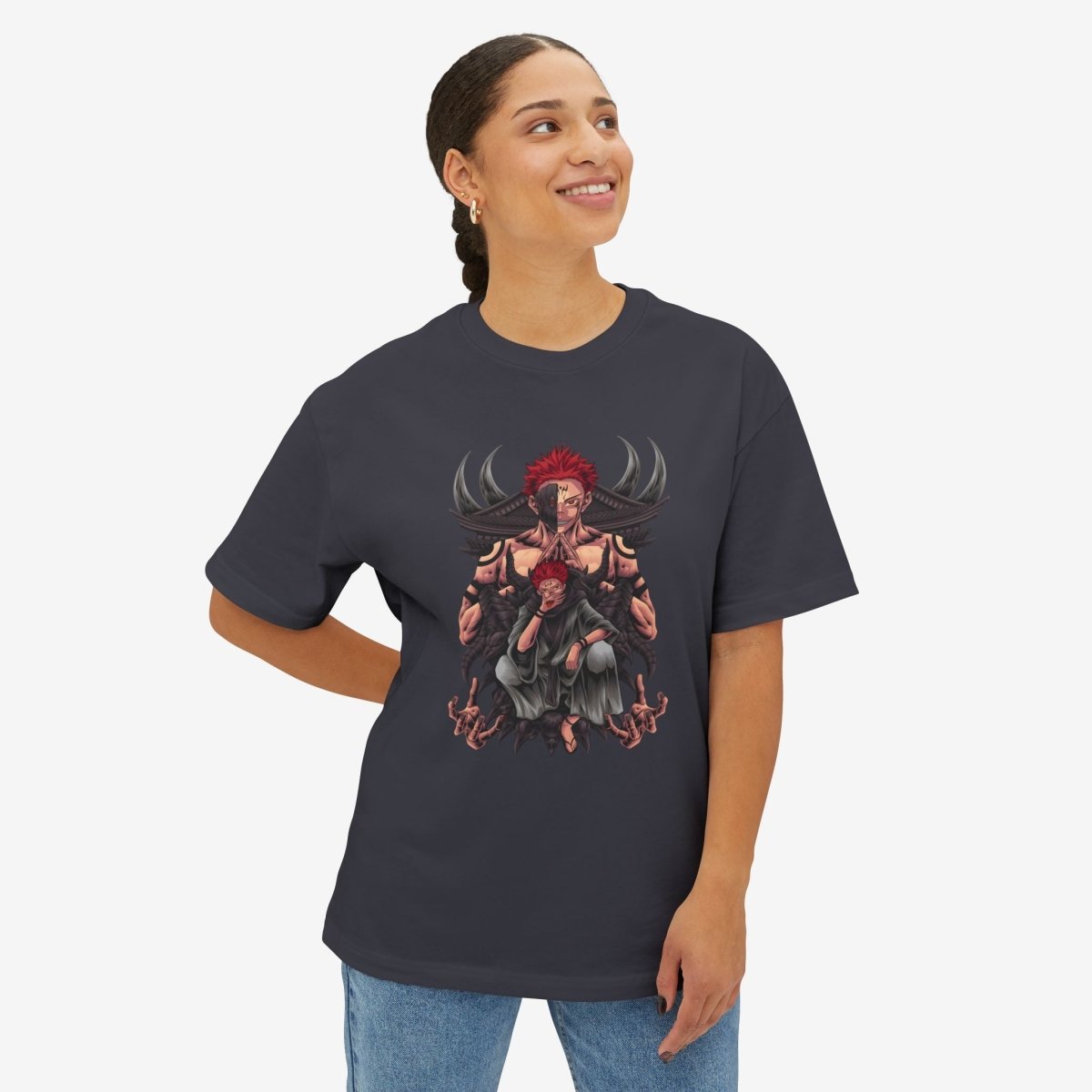 Anime graphics Oversized Tshirt CottonCrew neckDTG
