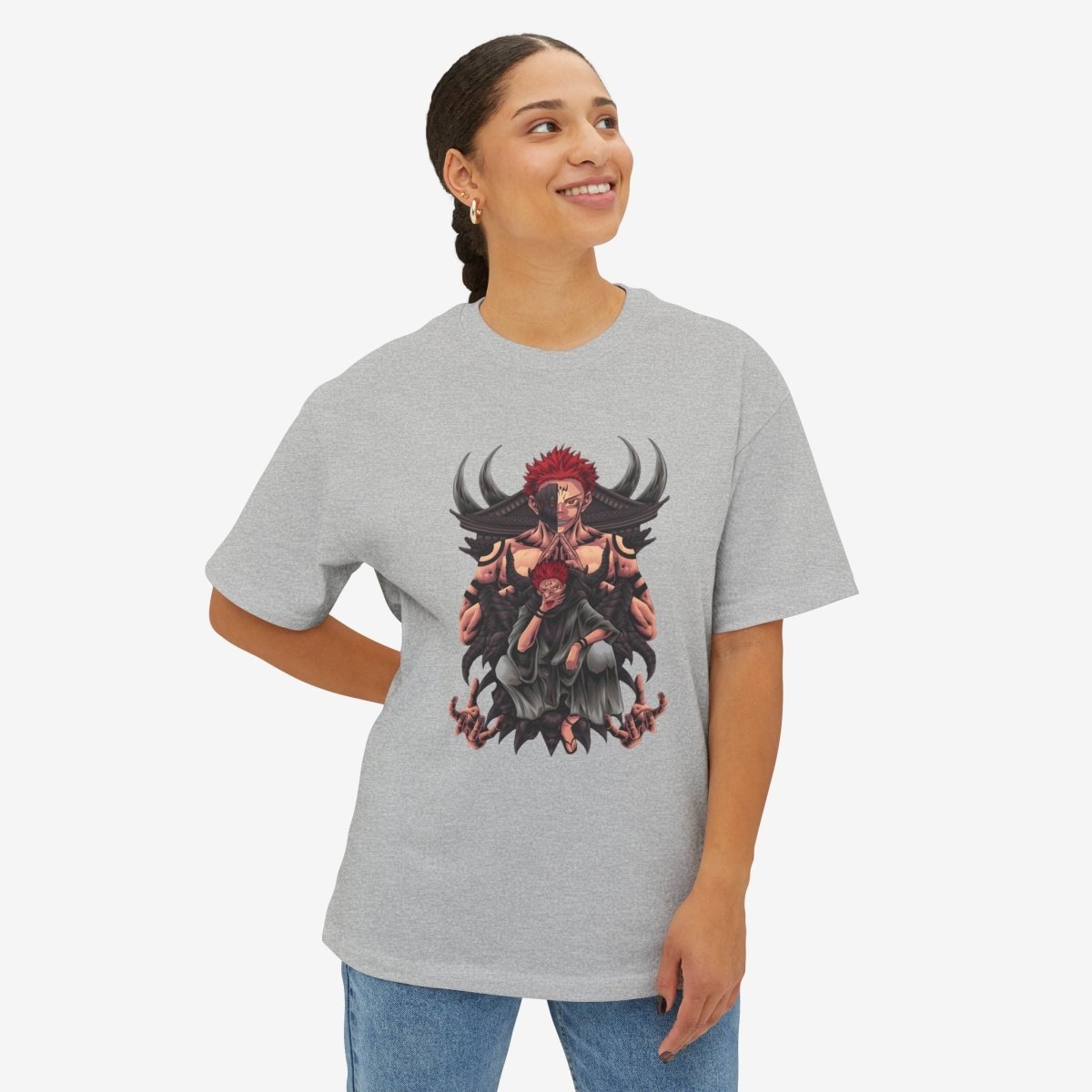 Anime graphics Oversized Tshirt CottonCrew neckDTG