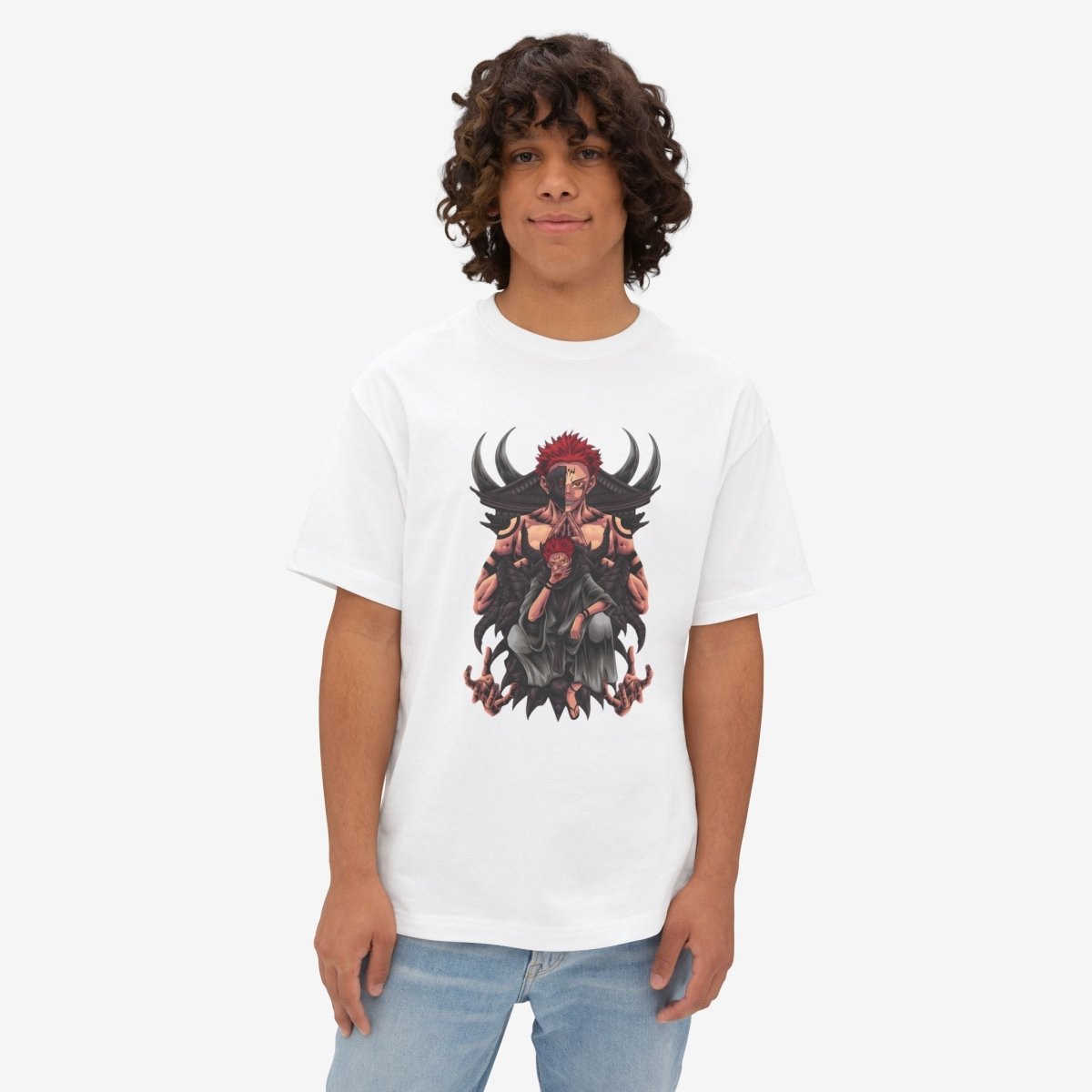 Anime graphics Oversized Tshirt CottonCrew neckDTG