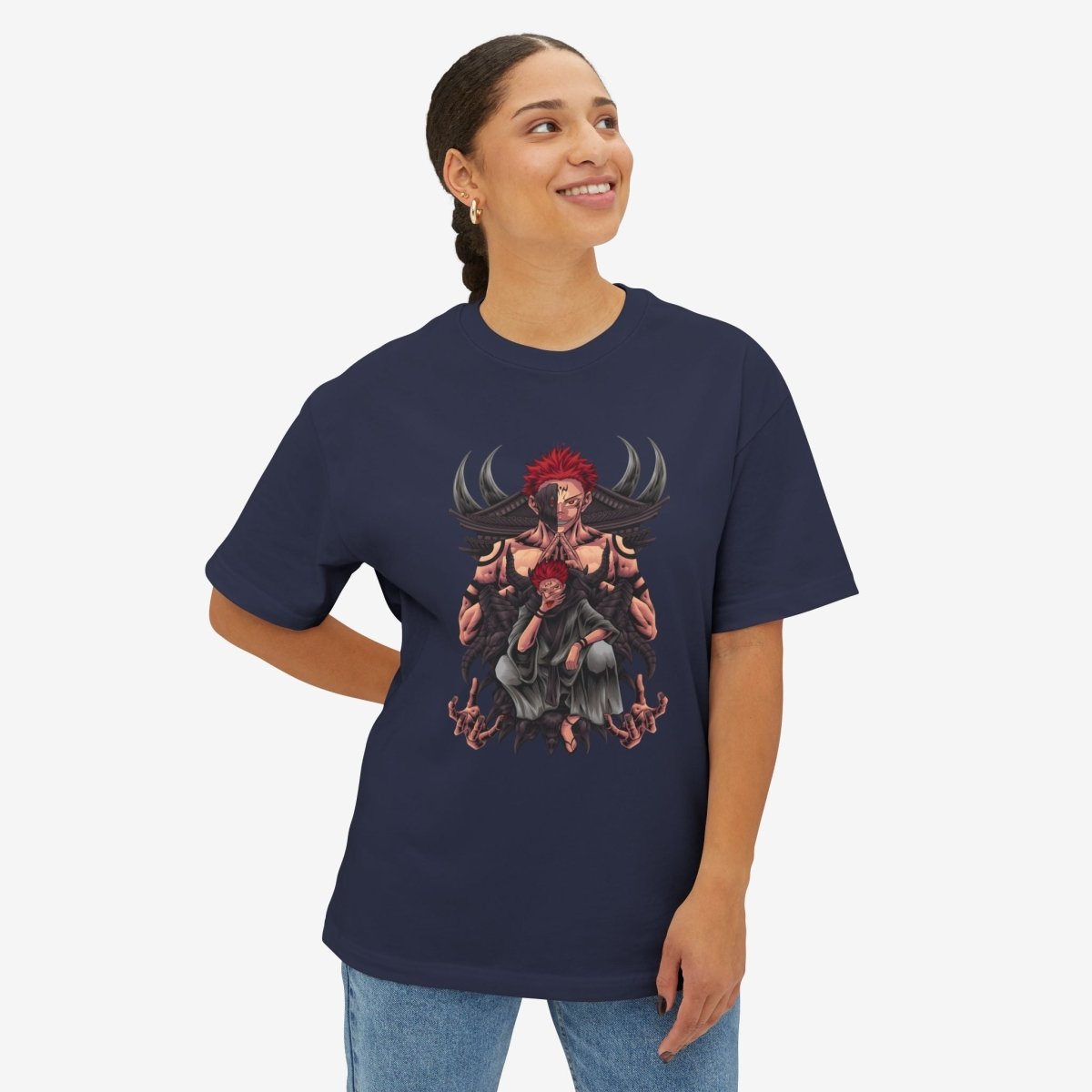 Anime graphics Oversized Tshirt CottonCrew neckDTG