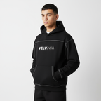 Contrast-Stitched Boxy Fleece Hoodie