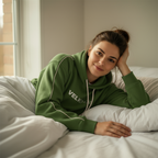 Contrast Piping Raglan Hoodie