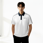 Contrast Collar Short-Sleeve Polo Shirt