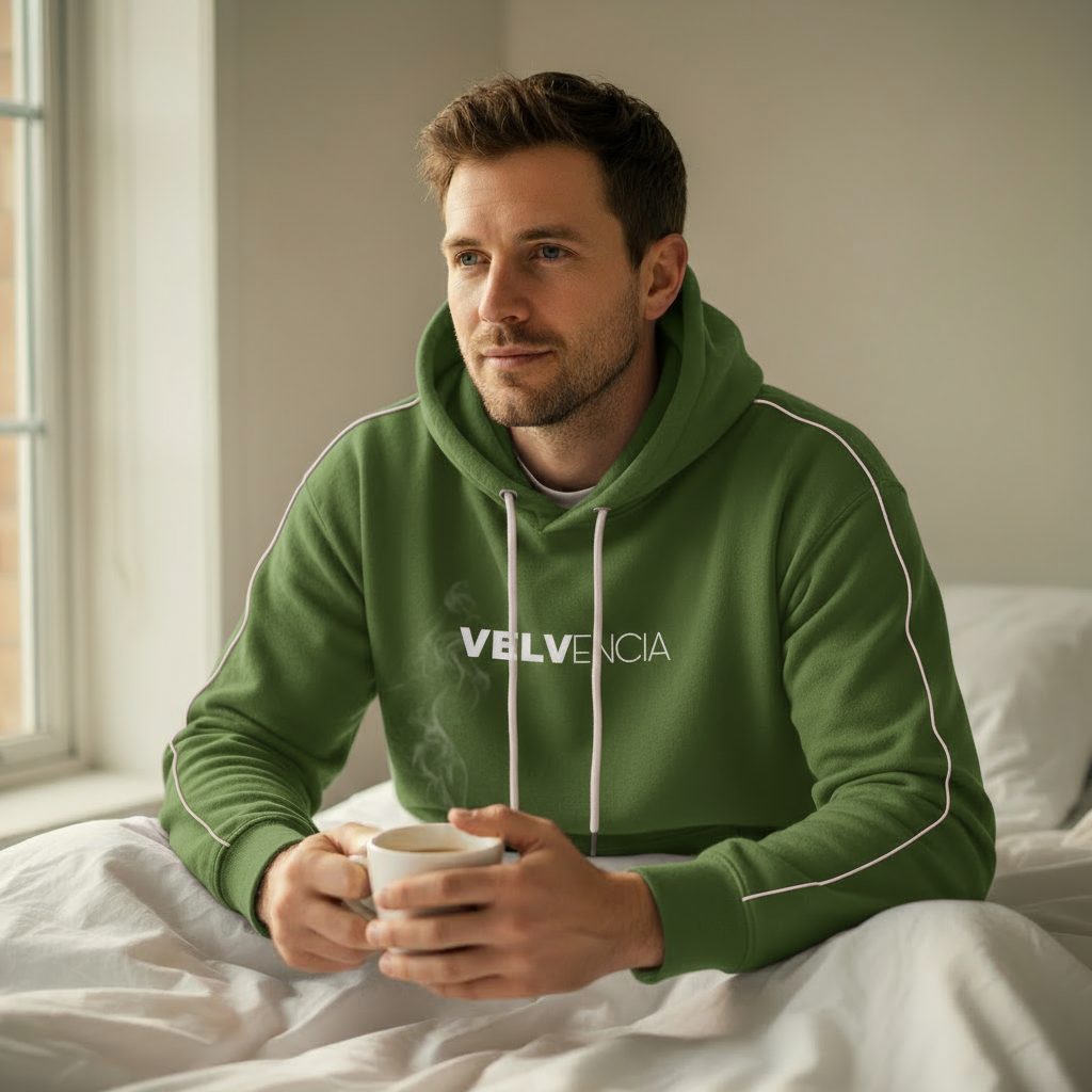 Contrast Piping Raglan Hoodie