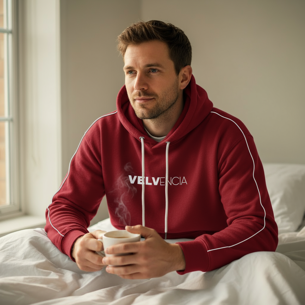 Contrast Piping Raglan Hoodie