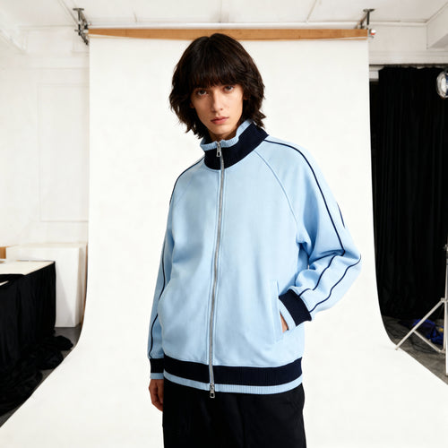 Color Block Raglan Sleeve Zip Track Jacket