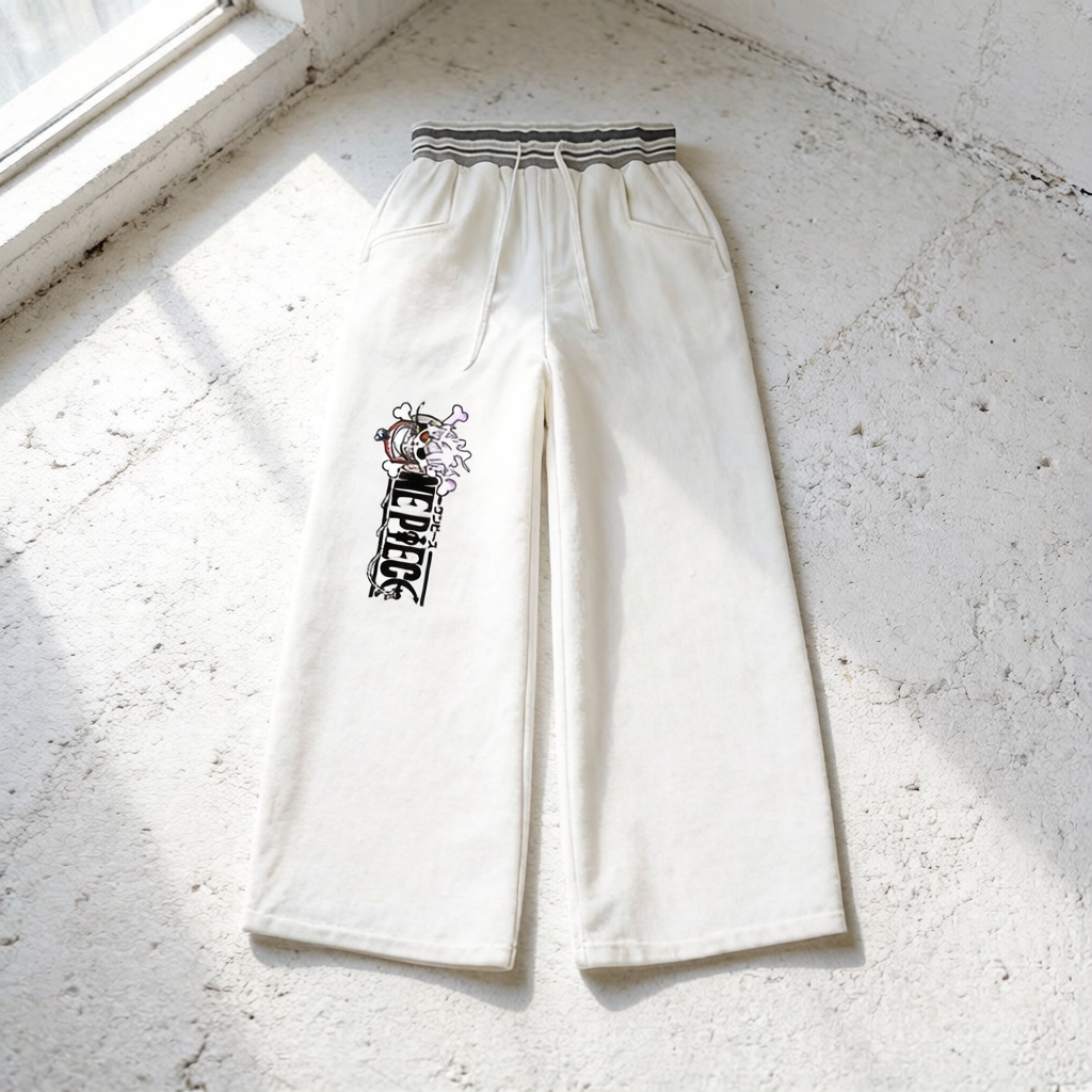 Onepiece Luffy Striped Waist Wide Leg Pants
