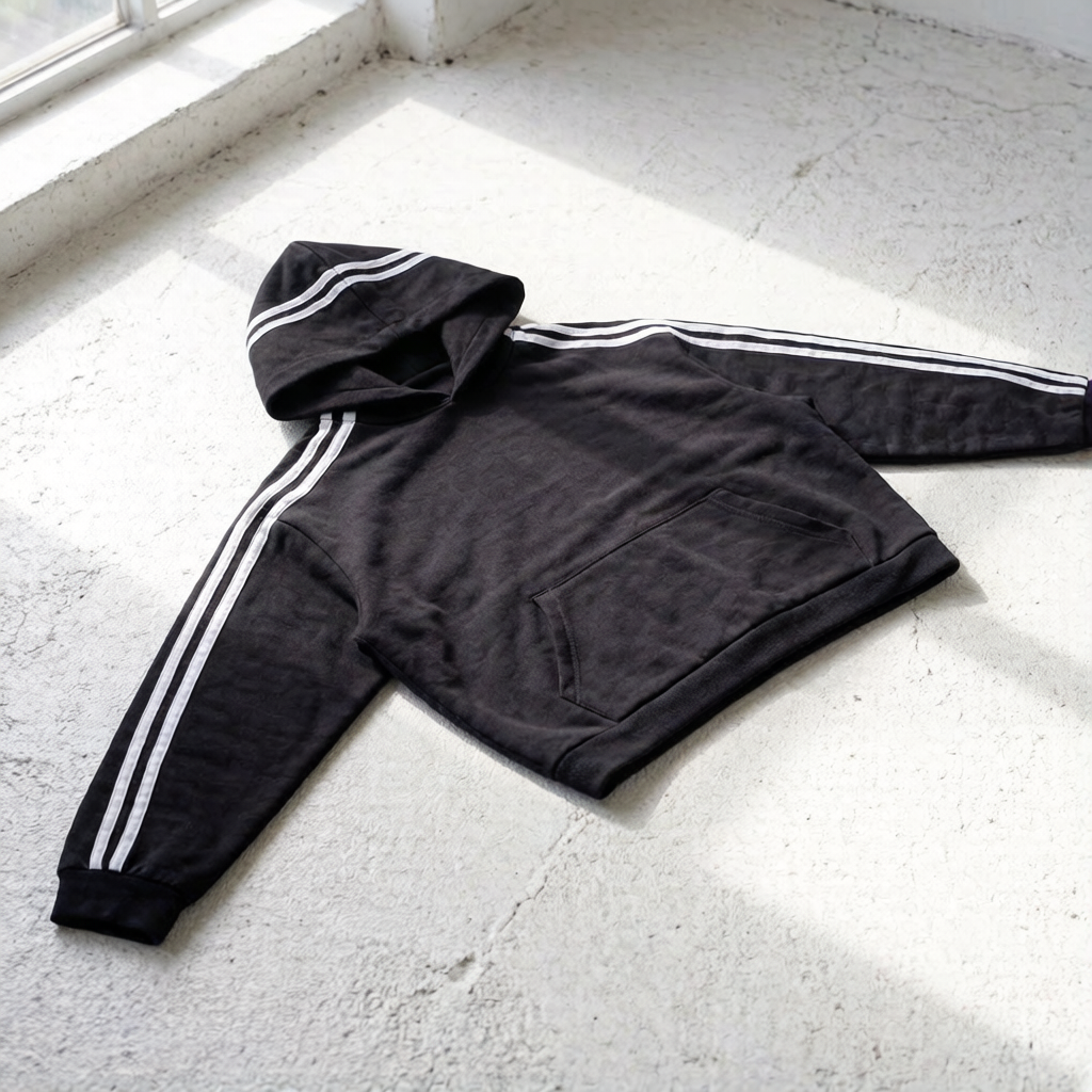 Contrast Side Stripe Cropped Hoodie