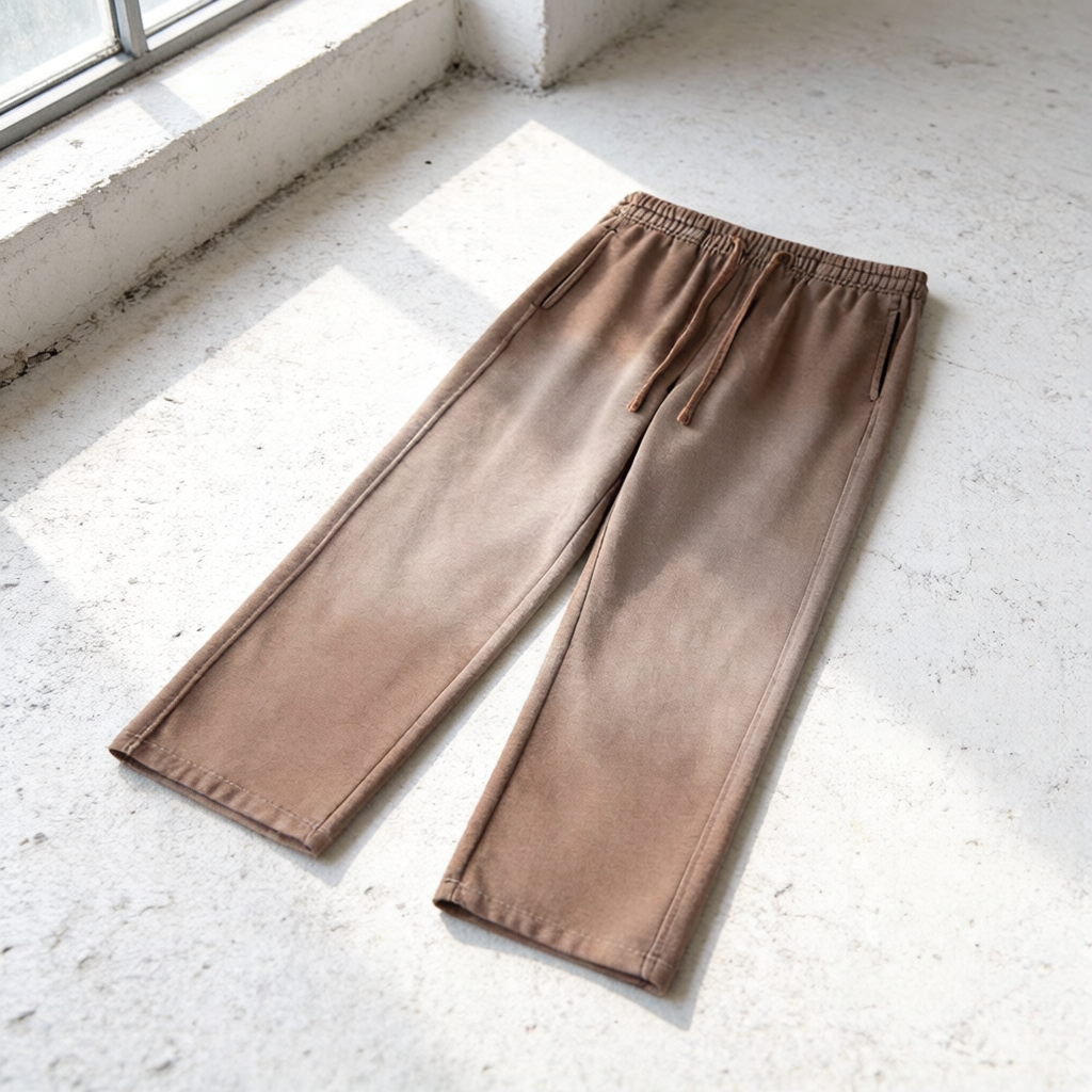 Vintage Washed Gradient Straight-Leg Sweatpants