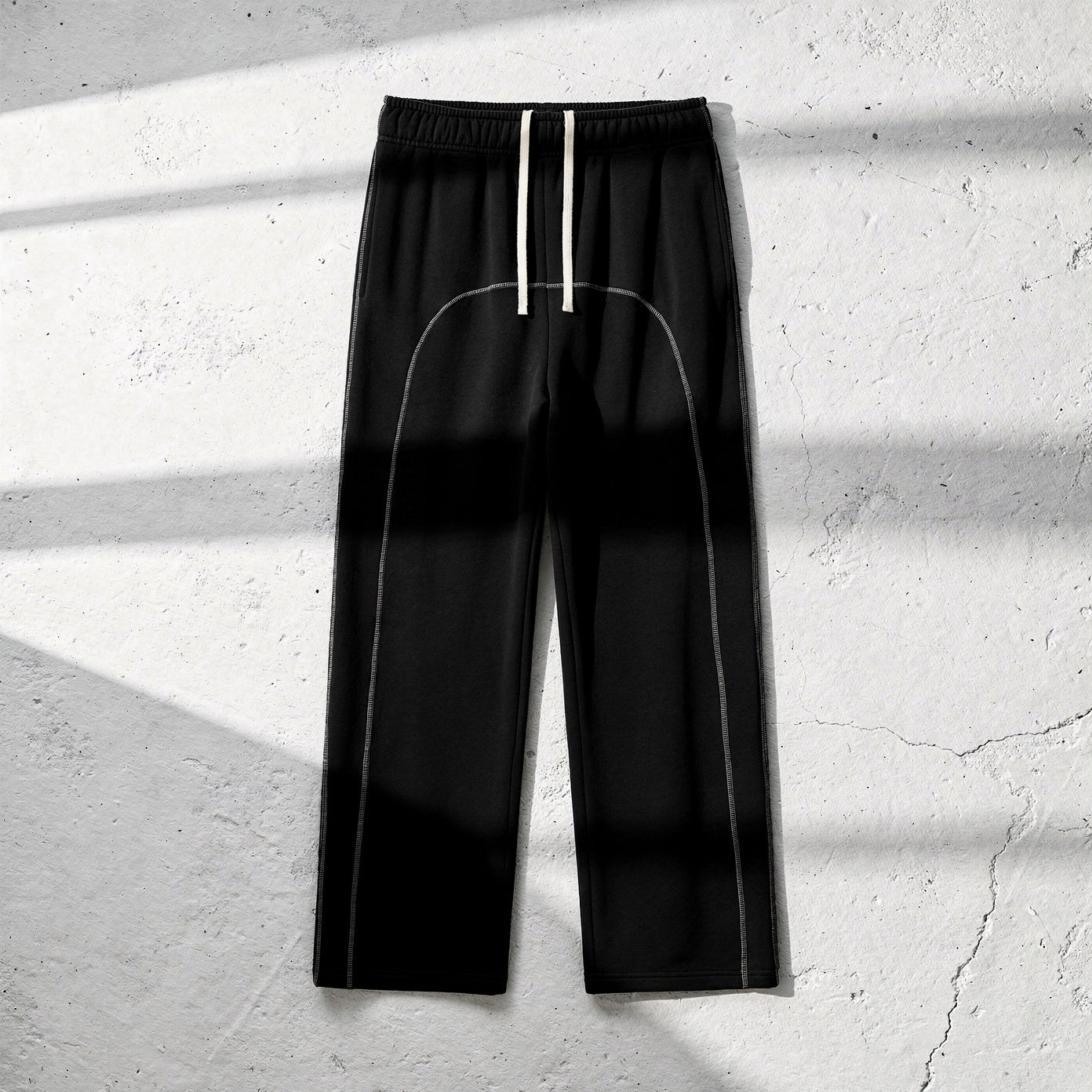 Contrast-Stitched Fleece Sweatpants