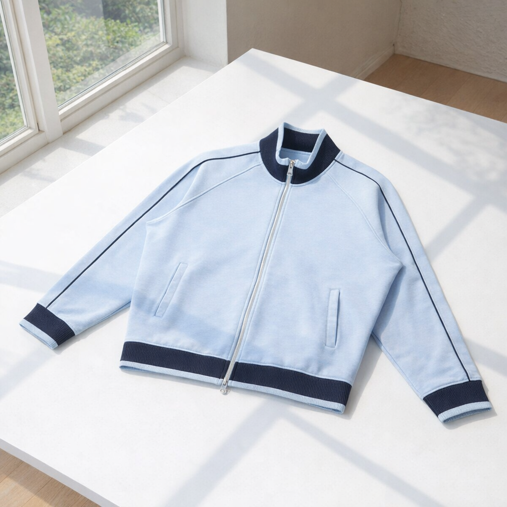 Color Block Raglan Sleeve Zip Track Jacket