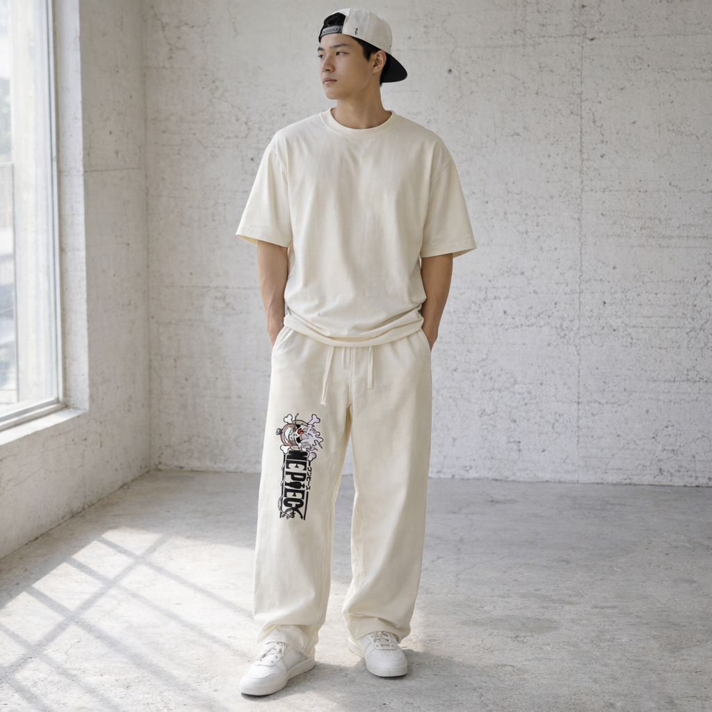 Onepiece Luffy Striped Waist Wide Leg Pants