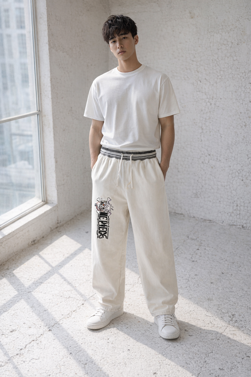 Onepiece Luffy Striped Waist Wide Leg Pants