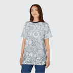 Zen Floral Unisex Cut & Sew Tee - Relaxing Botanical Design