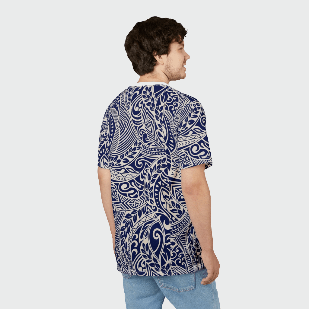 Navy Floral Unisex Cut & Sew Tee - Stylish Botanical Design for Any Occasion