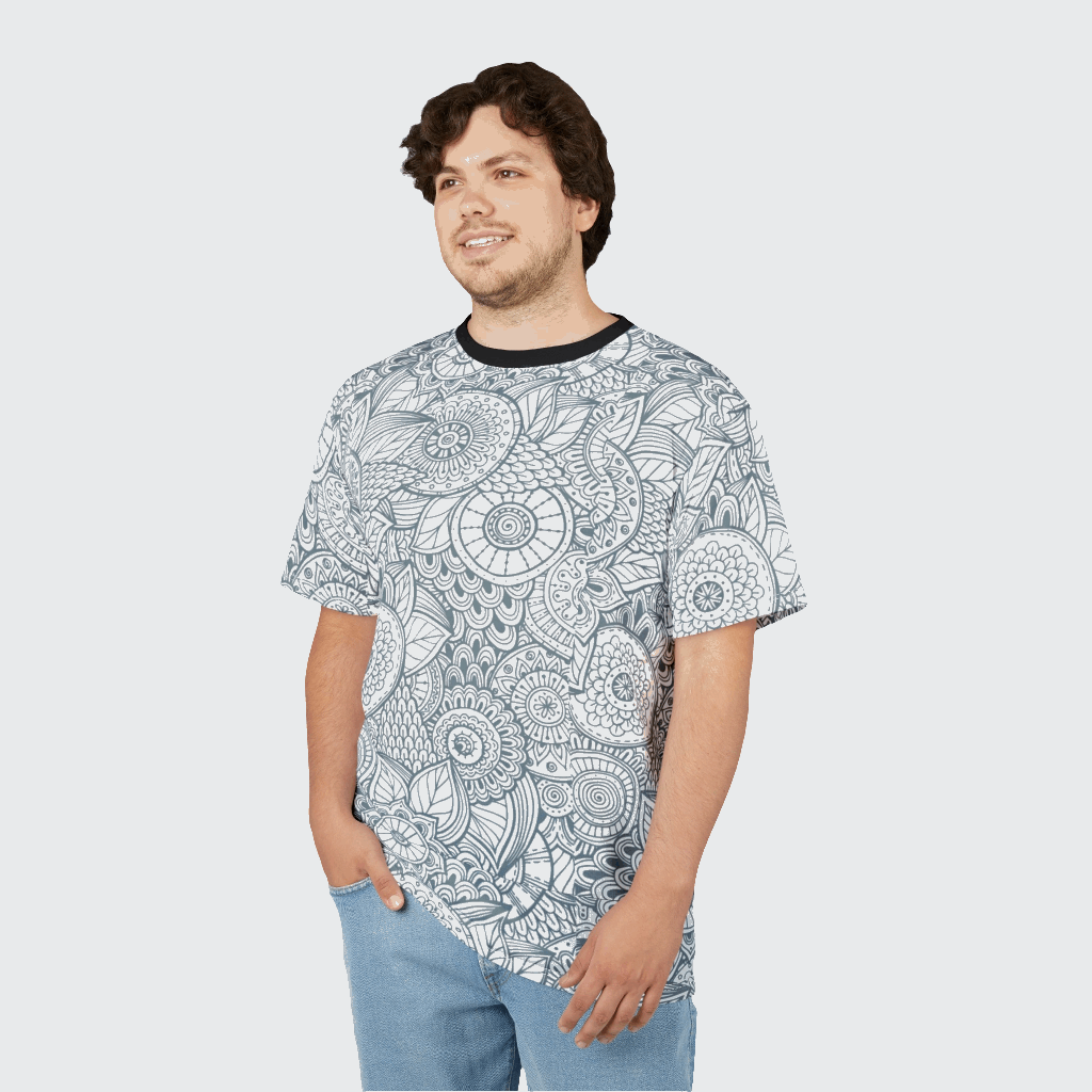 Zen Floral Unisex Cut & Sew Tee - Relaxing Botanical Design