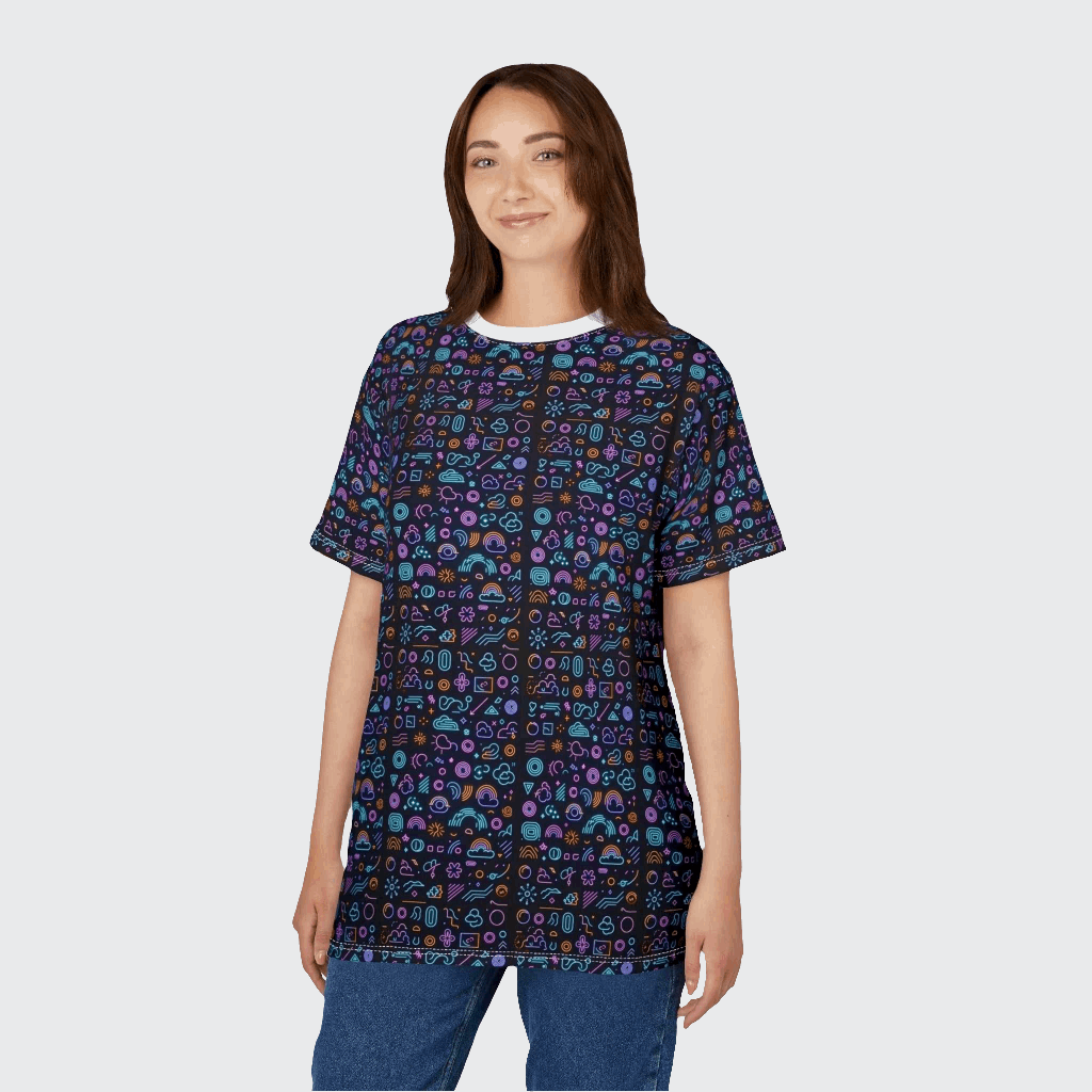 Colorful Unisex Graphic Tee - Fun Patterns for Every Occasion