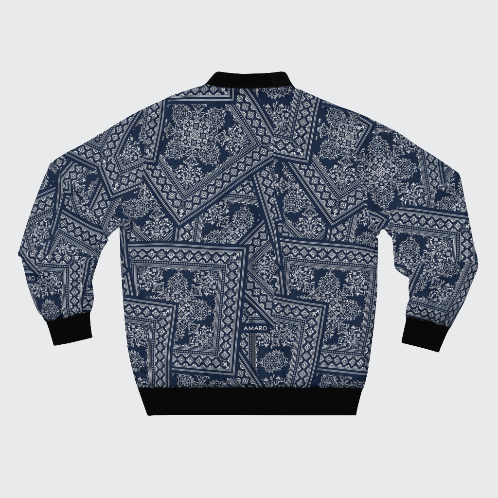Stylish Men's Bomber Jacket with Intricate Floral Print