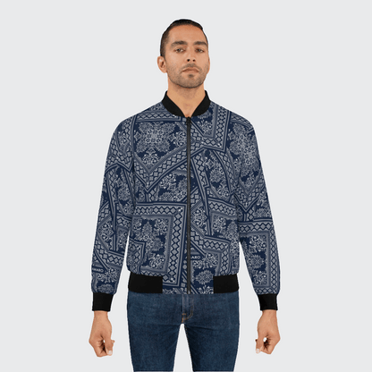 Stylish Men's Bomber Jacket with Intricate Floral Print