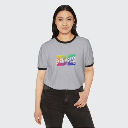 BE YOURSELF Ringer T-Shirt CottonCrew neckDTG