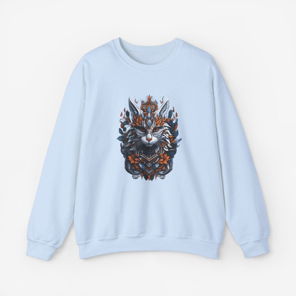 Cat Mandalas artwork Sweatshirt Crew neckDTGEmbroidery