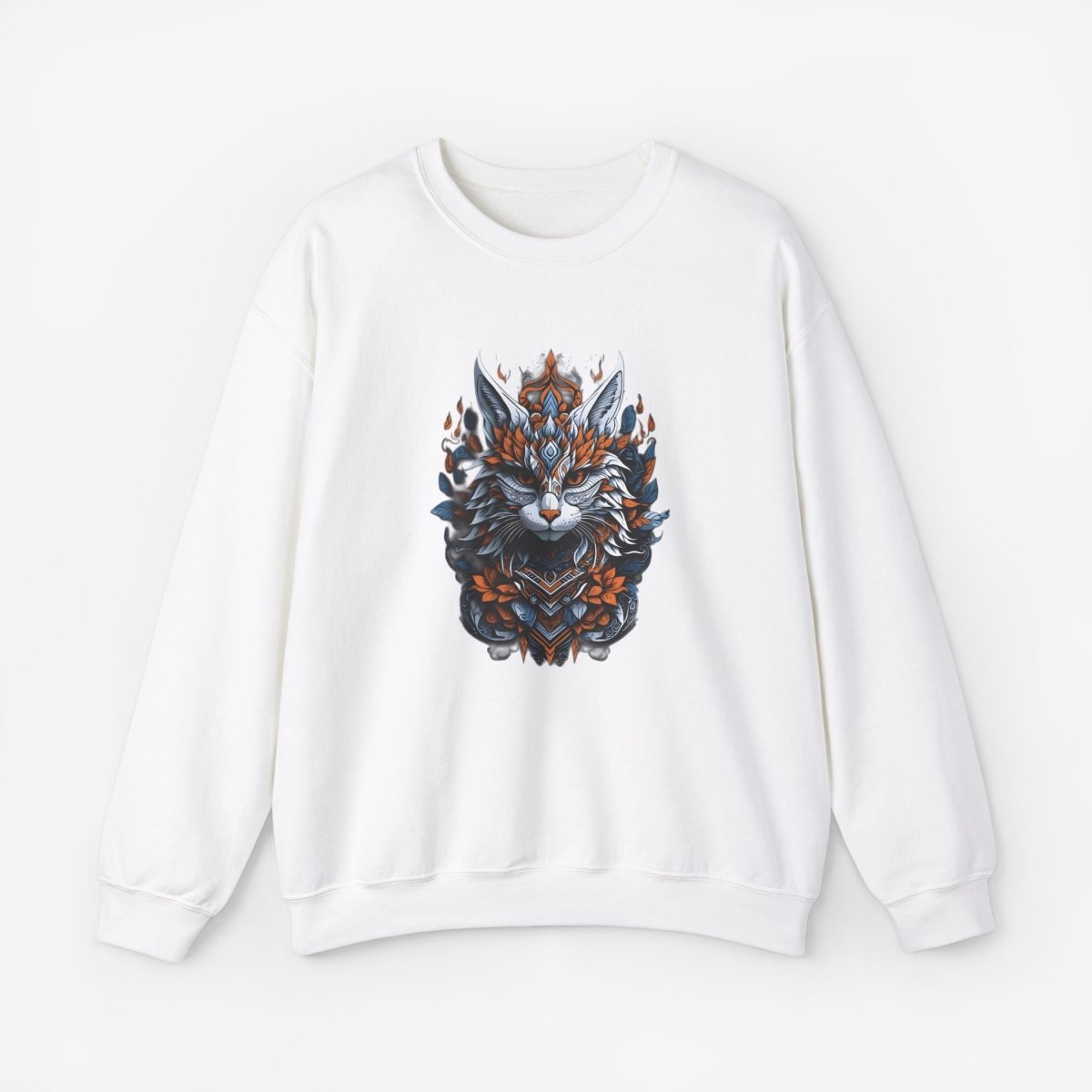 Cat Mandalas artwork Sweatshirt Crew neckDTGEmbroidery