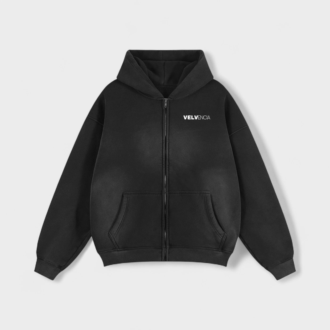 Sunfade Two-way Zipper Boxy Fleece Hoodie