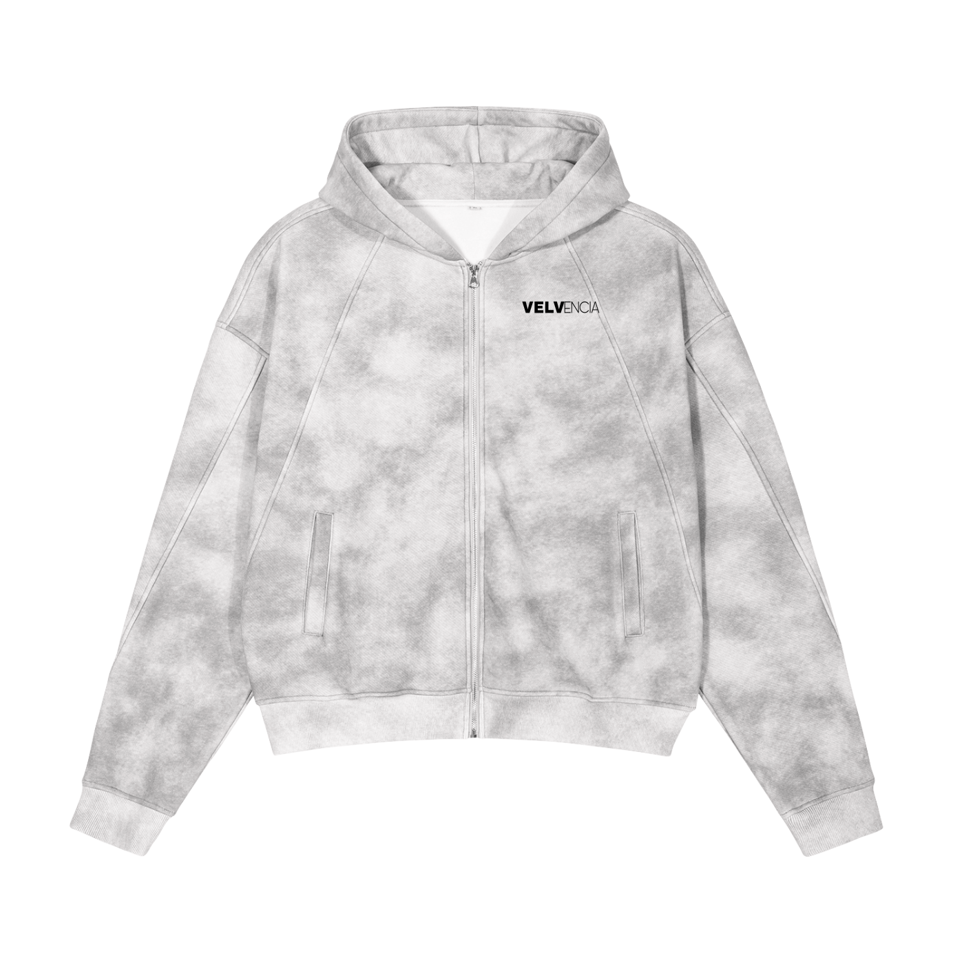 Dirty Washed Zip-Up Fleece Hoodie