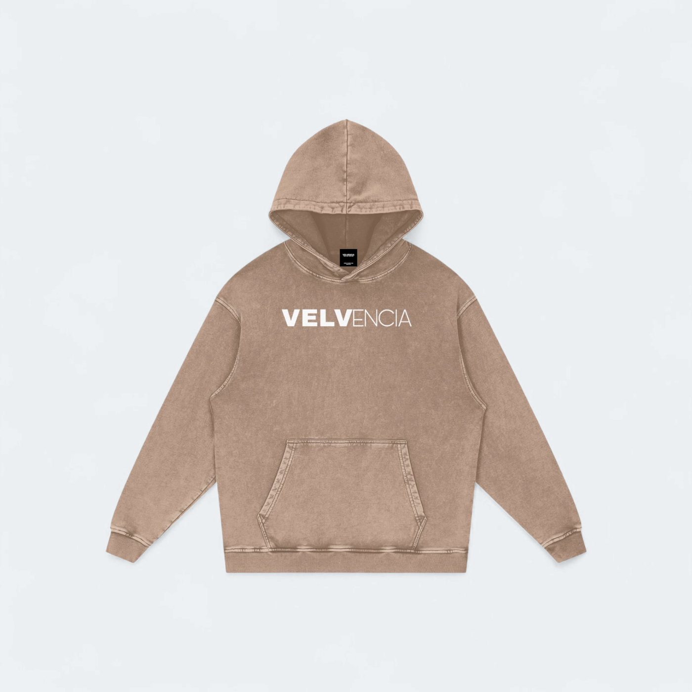 Snow Washed Loose Cotton Hoodie