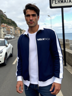 Contrast Trim Stand Collar Jacket