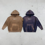 Vintage Washed Frayed Fleece Hoodie